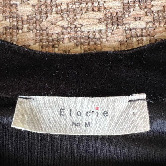 Elodie Black Velvet Velour Cardigan Rose Embroidery Womens M Anthropologie - Picture 4 of 7